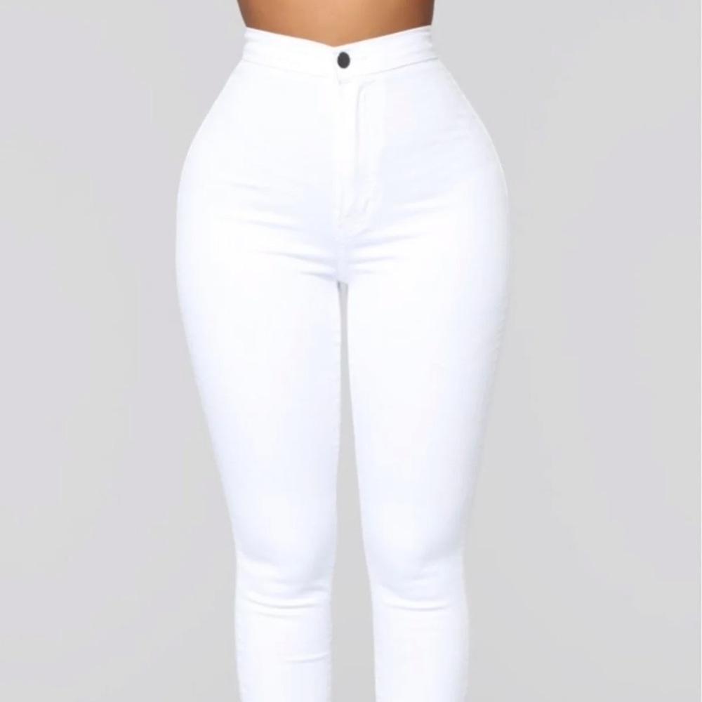 Fashion Nova High Waisted White Jeans